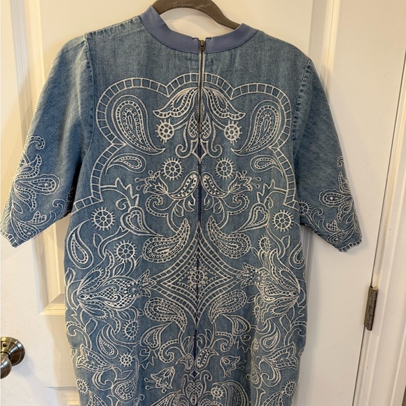 Free People Harlow Light Blue Embroidered Mini Dress - Picture 3 of 5